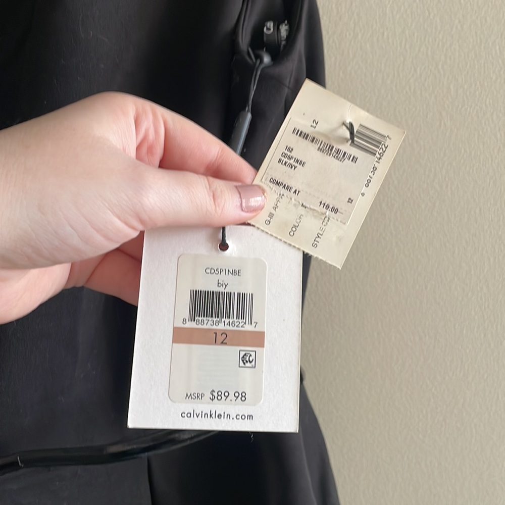 Black & White Belted Calvin Klein Dress NWT Size 12 - Picture 7 of 11
